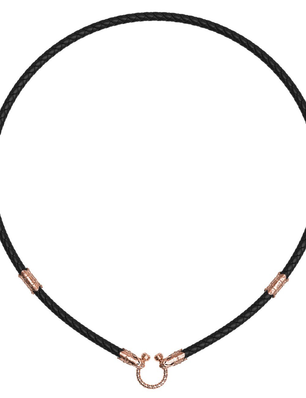 Гайтан из золота c кожаным шнурком