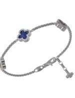 Браслет из белого золота c бриллиантами, лазуритом и перламутром