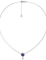 Колье из белого золота c бриллиантами и лазуритом