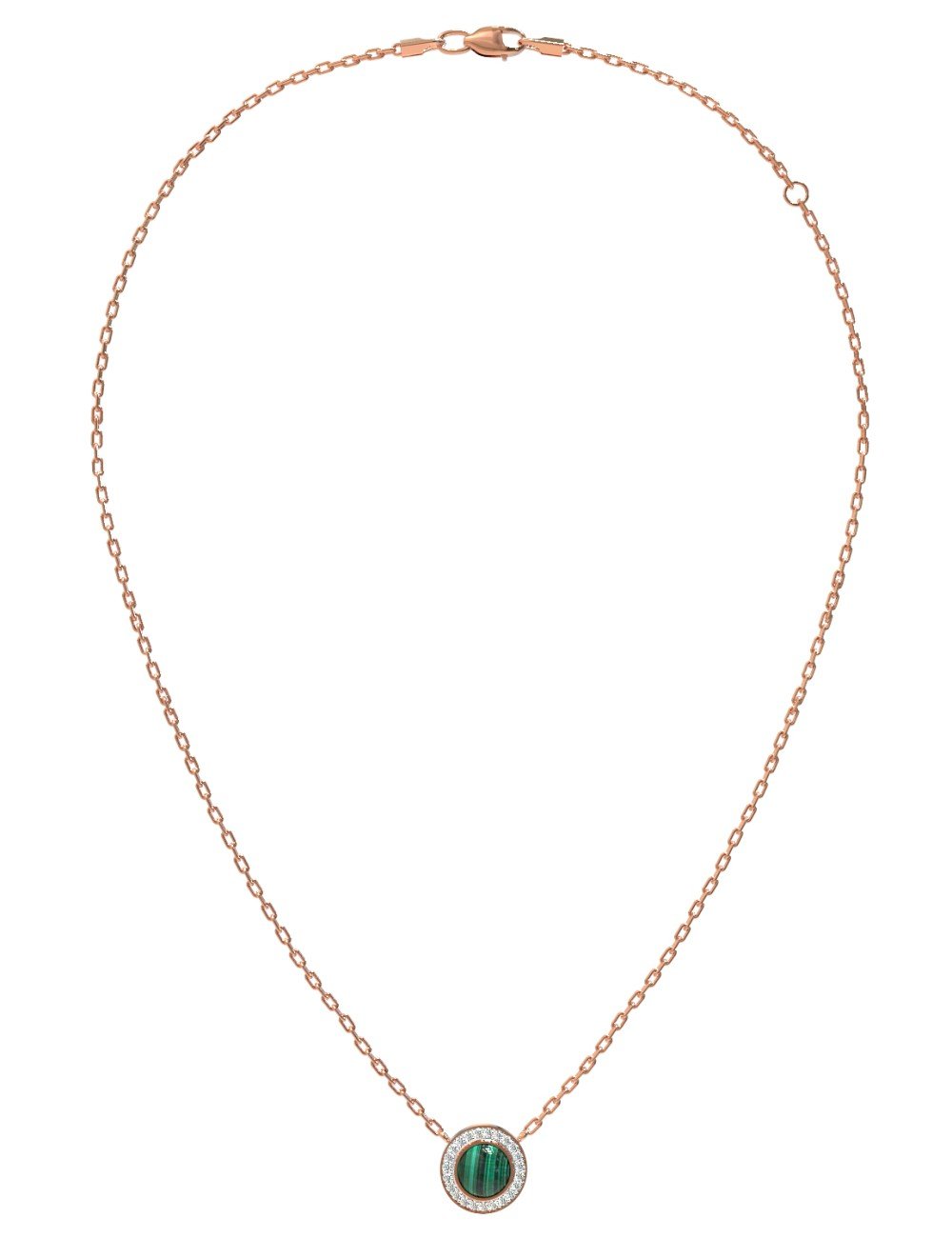 Колье из золота c бриллиантами и малахитом