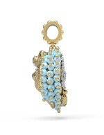 Подвеска из лимонного золота c эмалью и бирюзой