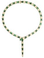 Колье из лимонного золота c бриллиантами и малахитом