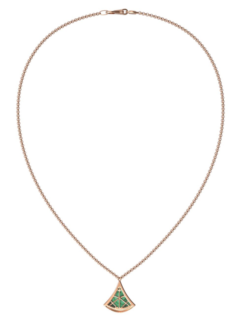 Колье из золота c малахитом