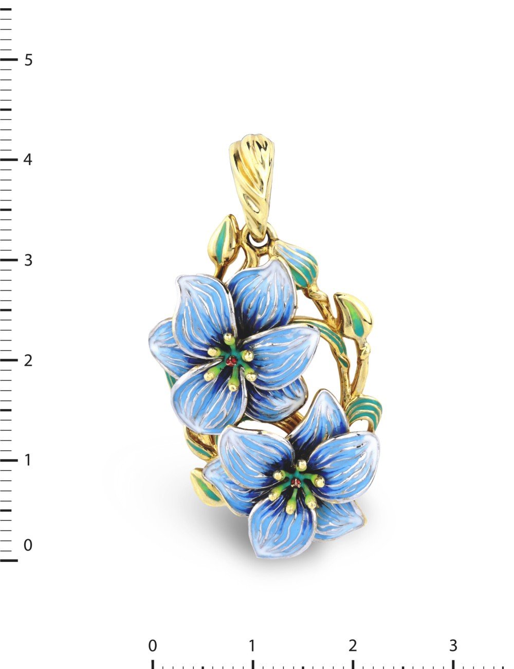 Подвеска из лимонного золота c эмалью