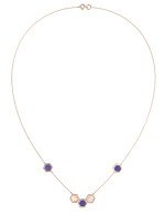 Колье из золота c лазуритом и перламутром