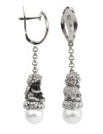 Серьги из белого золота c жемчугом
