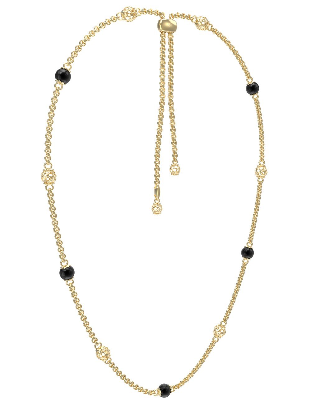 Колье из лимонного золота c ониксом