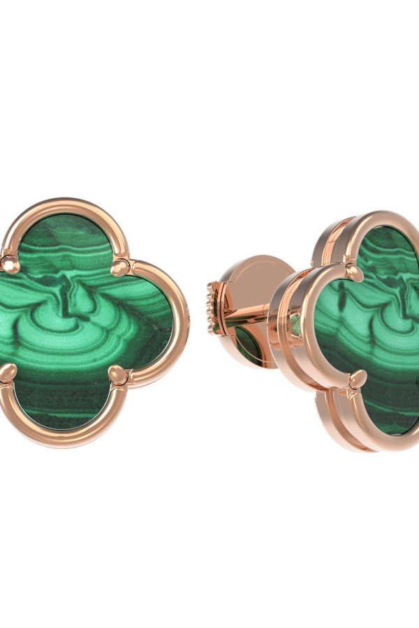 Серьги из золота c малахитом