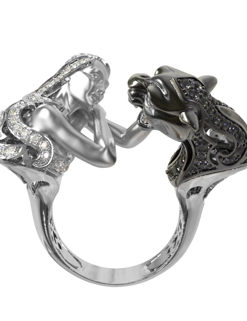 Кольцо из белого золота c фианитом