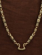 Цепь из лимонного золота c эмалью и эбеновым деревом