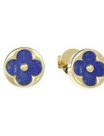 Серьги из лимонного золота c лазуритом