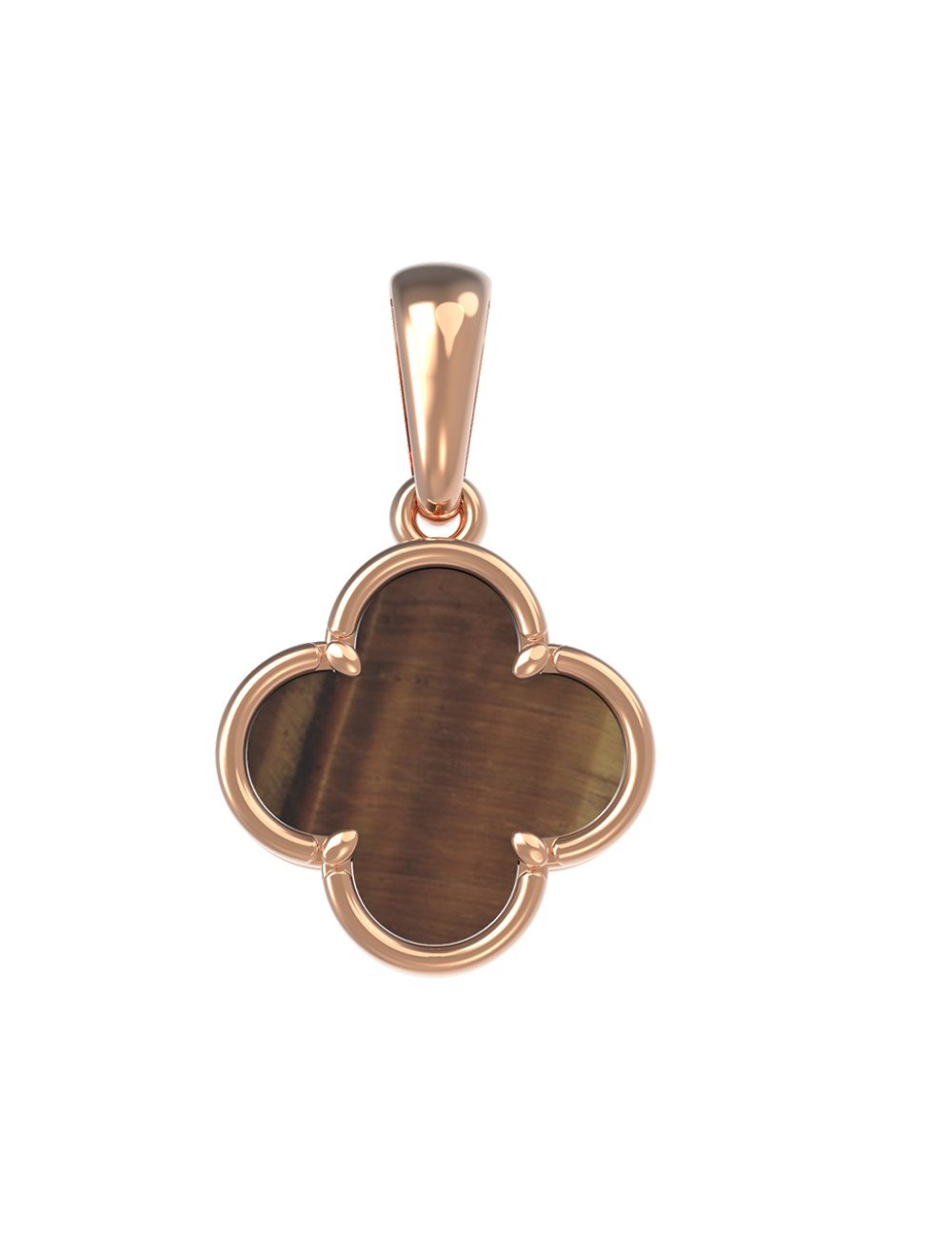 Подвеска из золота c тигровым глазом