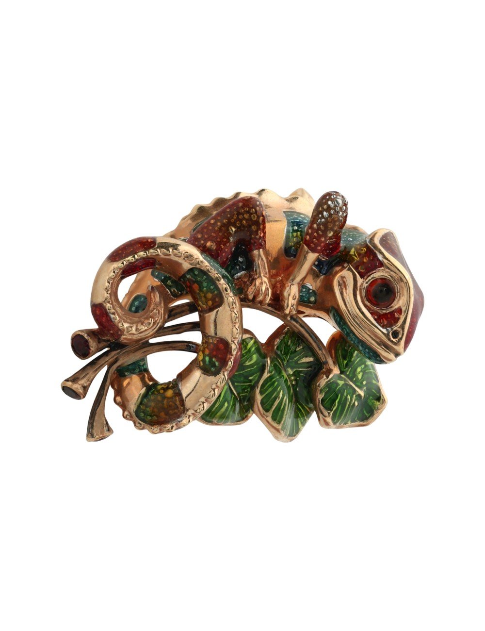 Подвеска из золота c эмалью и гранатом