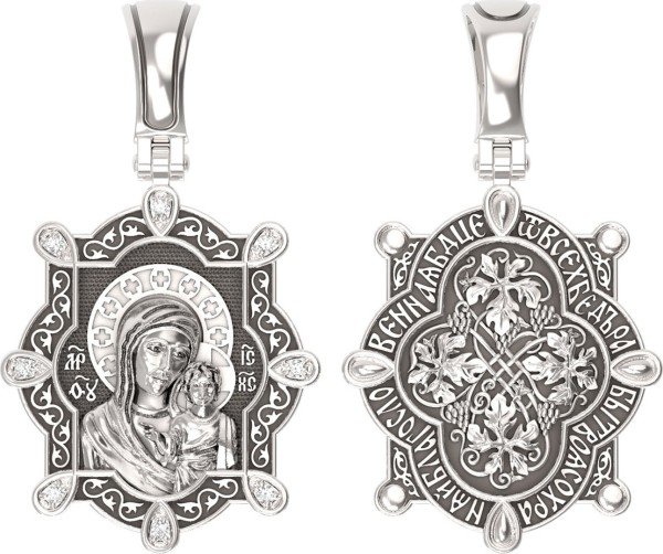 Образок из белого золота c бриллиантами