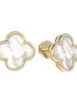 Серьги из лимонного золота c перламутром