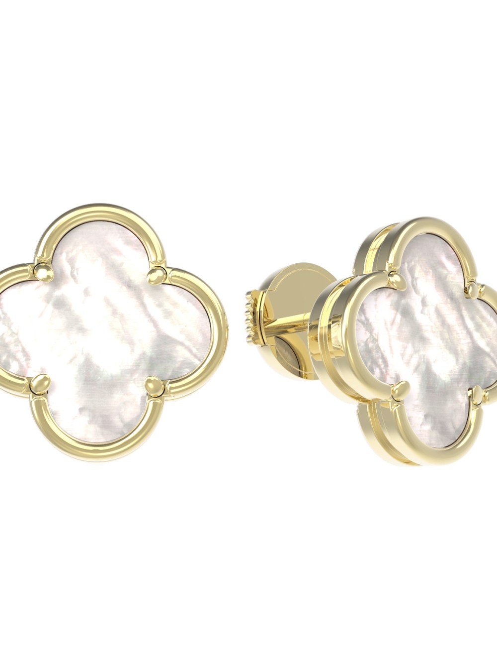 Серьги из лимонного золота c перламутром