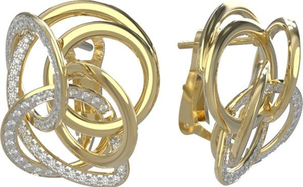 Серьги из лимонного золота c бриллиантами