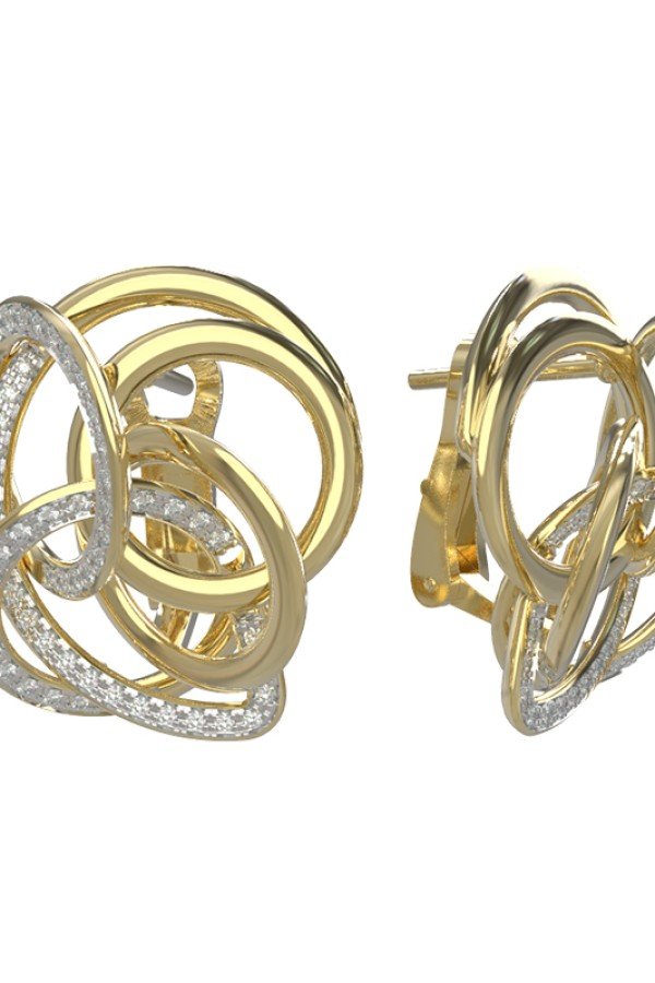 Серьги из лимонного золота c бриллиантами