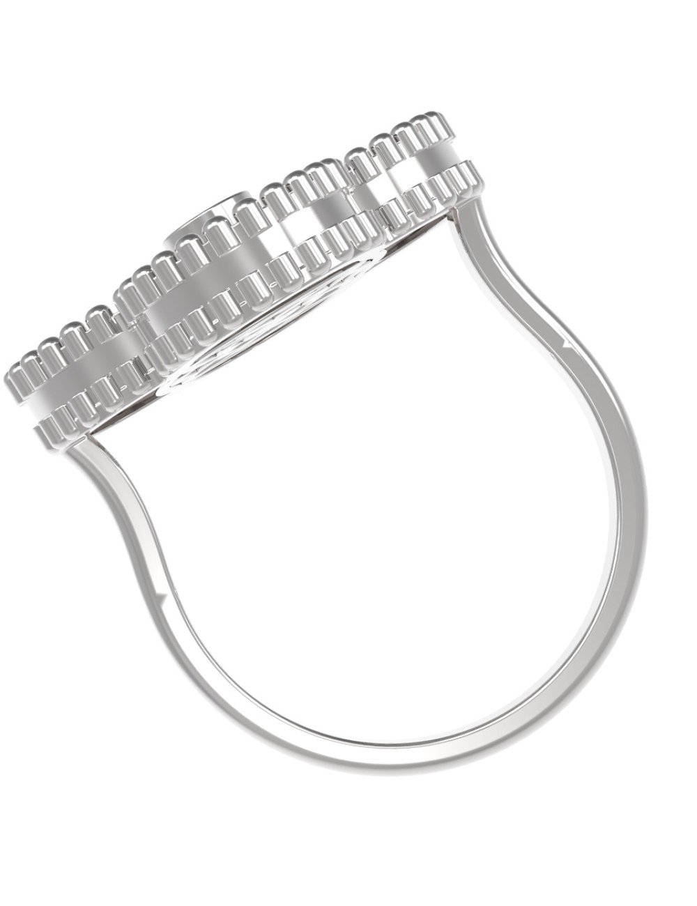 Кольцо из белого золота c бриллиантами и ониксом