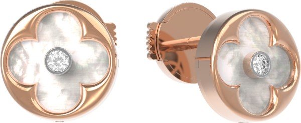 Серьги из золота c бриллиантами и перламутром