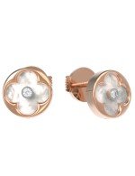 Серьги из золота c бриллиантами и перламутром