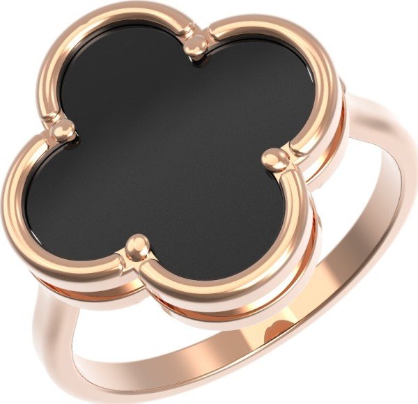 Кольцо из золота c ониксом