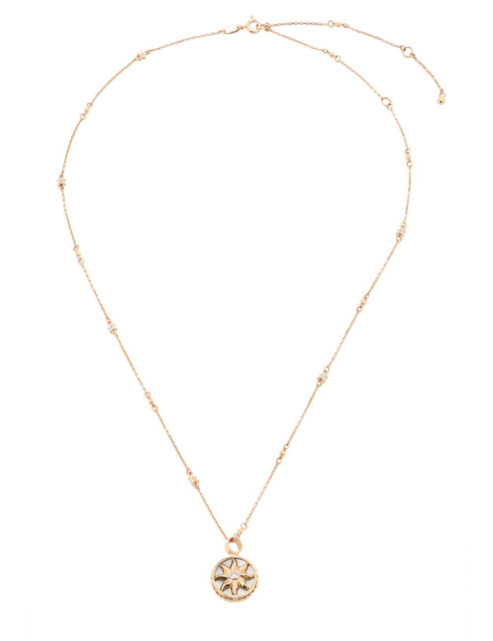 Колье из золота c бриллиантами, ониксом и перламутром