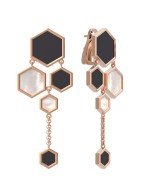 Серьги из золота c ониксом и перламутром