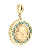 Подвеска из лимонного золота c бирюзой и лазуритом