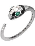 Браслет из белого золота c бриллиантами, рубином, ониксом, малахитом и перламутром