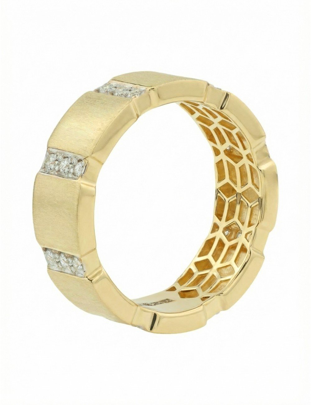 Кольцо из лимонного золота c бриллиантами