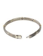 Браслет из серебра и золота c бриллиантами и рубином