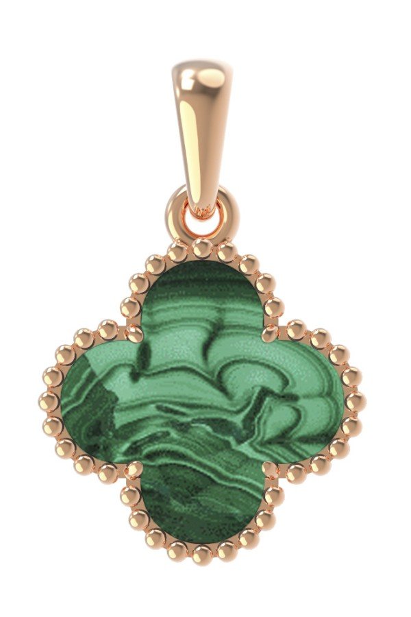 Подвеска из золота c малахитом