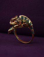 Кольцо из лимонного золота c эмалью