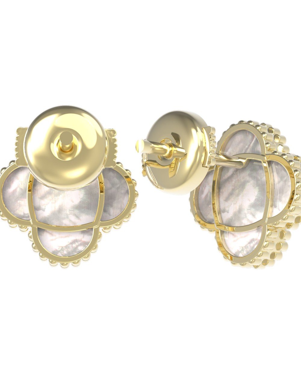 Серьги из лимонного золота c перламутром