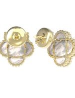 Серьги из лимонного золота c перламутром