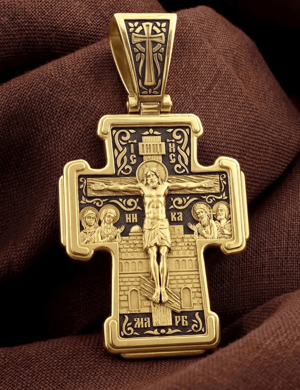 Крест из лимонного золота