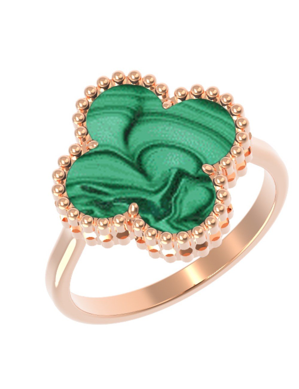 Кольцо из золота c малахитом