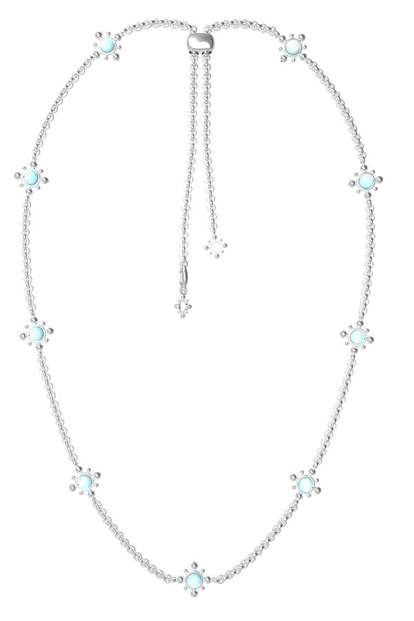 Колье из белого золота c бирюзой