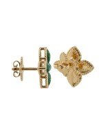 Серьги из золота c бриллиантами и малахитом