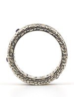 Кольцо из серебра и золота c бриллиантами, сапфиром и рубином