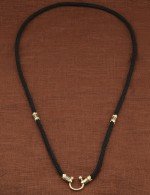 Шнурок шёлковый из лимонного золота c шёлковым шнурком