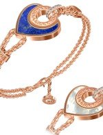 Браслет из золота c фианитом, лазуритом и перламутром