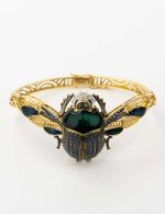 Браслет из лимонного золота c эмалью, фианитом, турмалином и эмалью