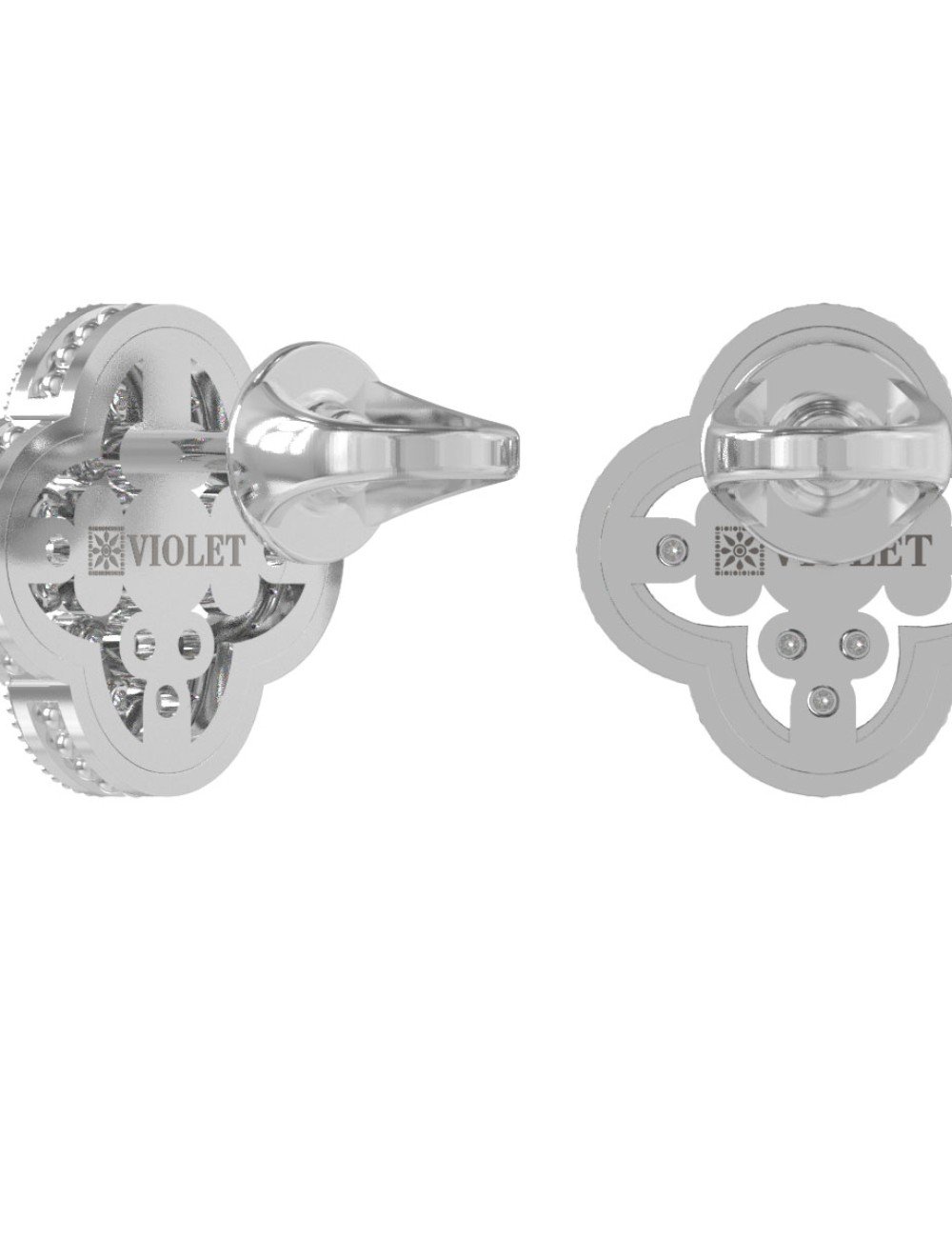 Серьги из белого золота c бриллиантами