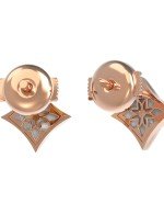 Серьги из золота c бриллиантами и перламутром