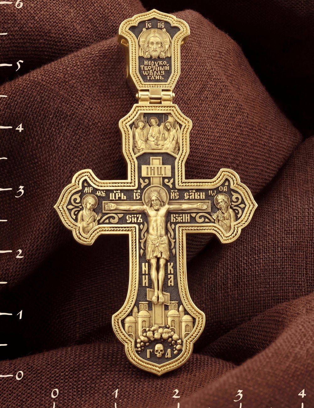 Крест из лимонного золота