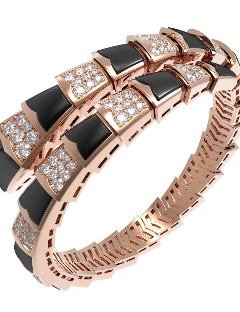 Браслет из золота c бриллиантами и ониксом