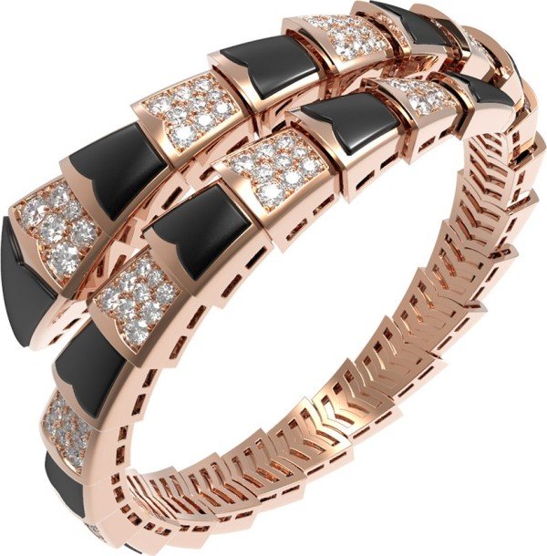 Браслет из золота c бриллиантами и ониксом