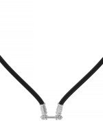 Шнурок шёлковый из белого золота c шёлковым шнурком